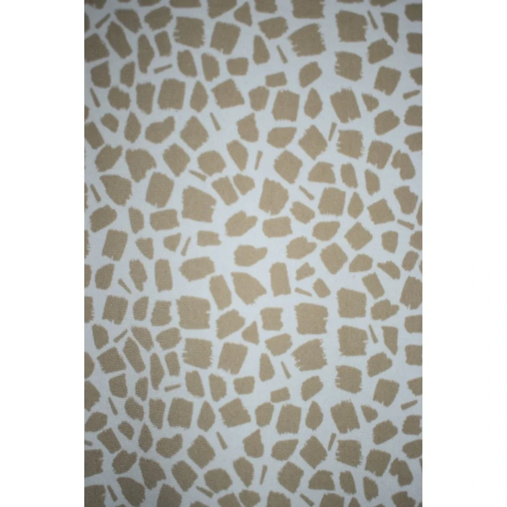Susan Graver XL Stretch Blouse Button Front Mosaic Print 3/4 Sleeve Tan White - Picture 3 of 16